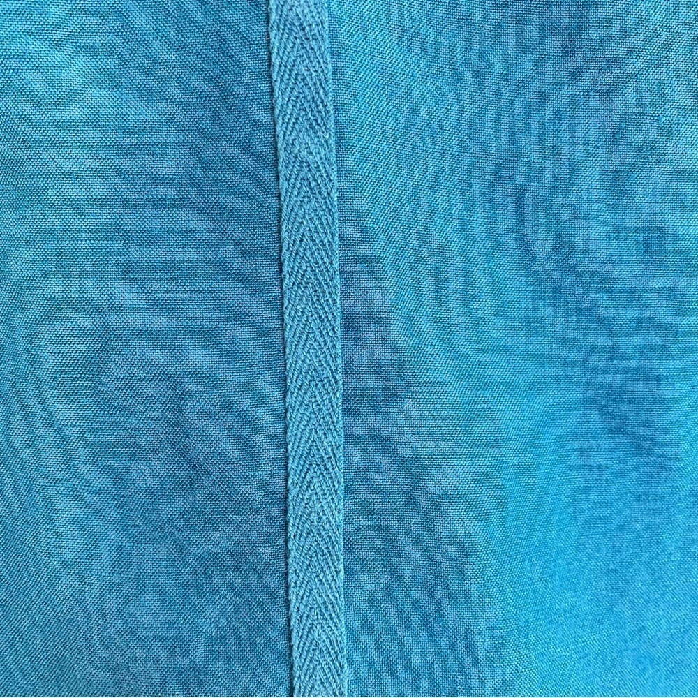 Mais Il Est Ou Le Soleil Linen Skirt Size 38 / 8 / Medium Teal Blue Faux Wrap - Picture 5 of 11